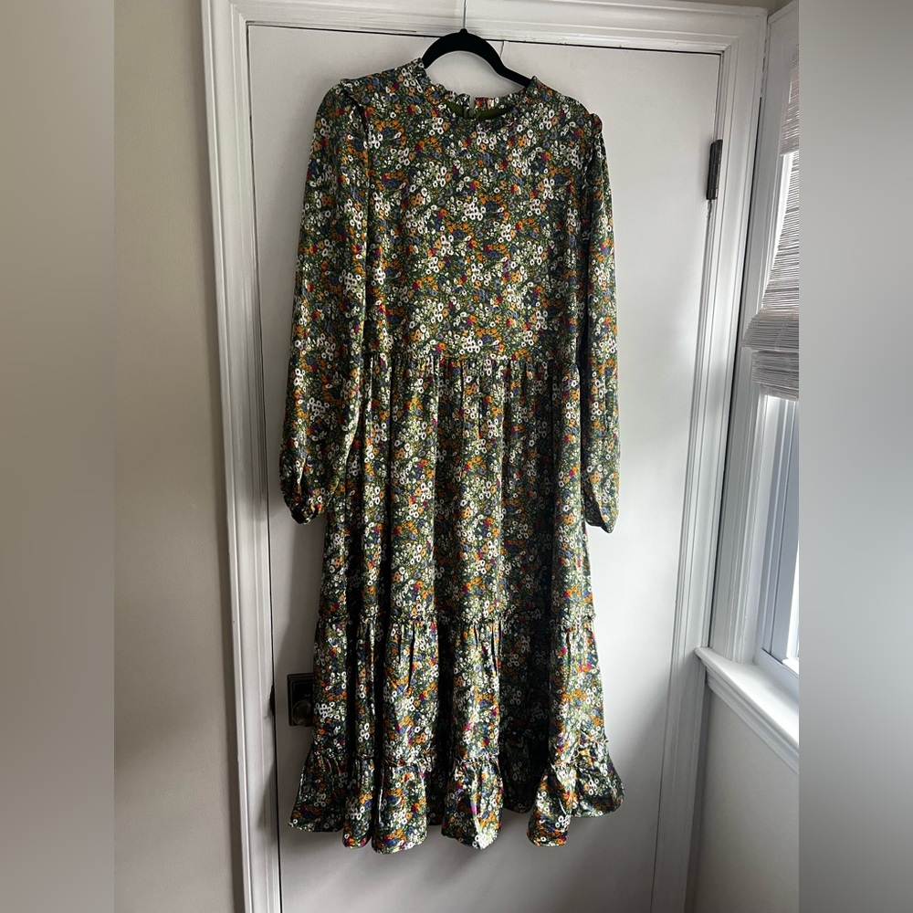 TUCKERNUCK Hyacinth House Green silk dress